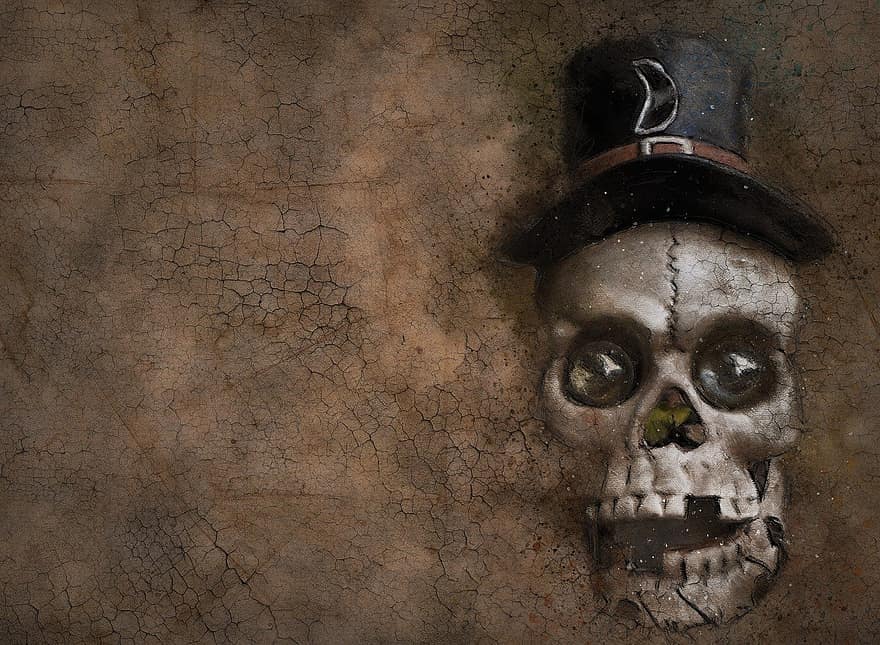 craniu, Halloween, fundal, textură, moarte, schelet, epocă, retro, sparge, sol, decorativ