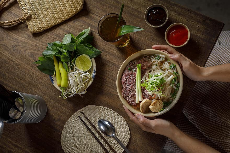 plato, pho, cocina vietnamita, tradicional