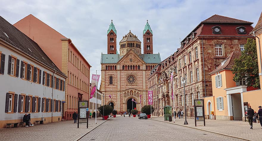 katedral, kyrka, väg, dom, Speyer, religion