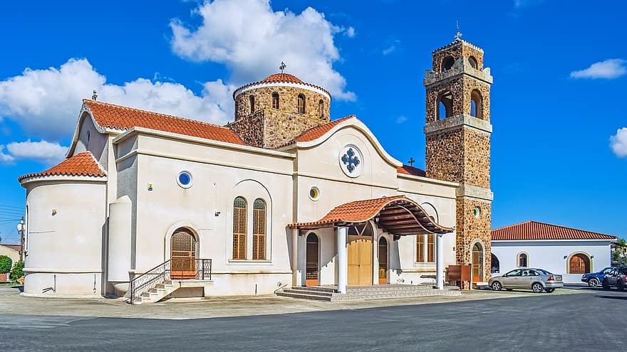 église, architecture, religion, christianisme, bâtiment, Chypre, mosfiloti, des cultures, endroit célèbre, l'histoire, extérieur du bâtiment