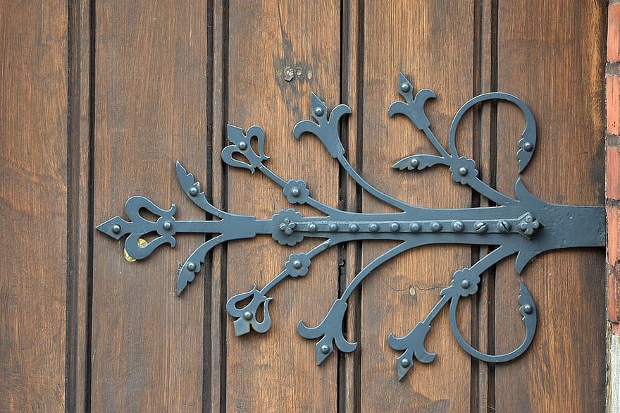 ковач, Богато украсена стомана, ковачество, Кован метал, декор на вратата, Орнамент за врата, дърво, фонове, украса, врата, метал