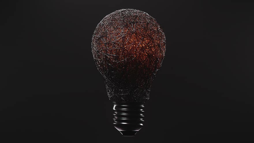 lâmpada, bulbo, idéia, energia, poder, inspiração, fogo, abstrato, iluminado, leve