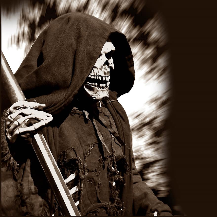 Grim Reaper, The Death, Man With The Scythe, Skull, Skeleton, Fear Image, Horror, Zombie