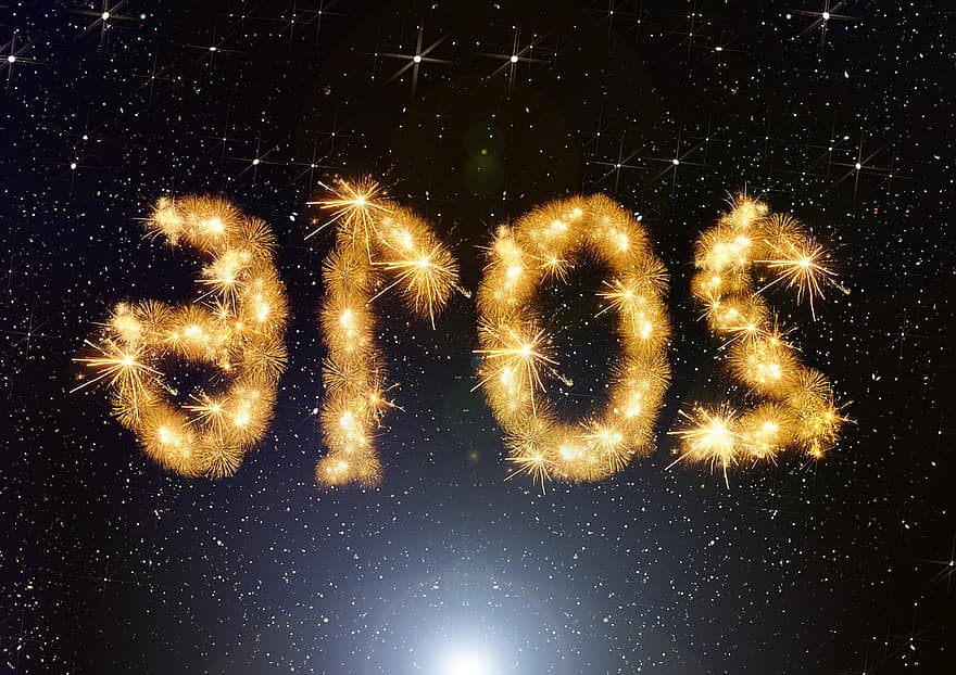Πρωτοχρονιά, Παραμονή Πρωτοχρονιάς, χρυσός, 2016, sylvester, πυροτεχνήματα, έτος, ραδιόφωνο, ντους σπινθήρων