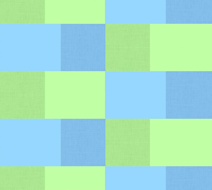 tyg, design, blå, grön, aqua, bomull, geometrisk, former, nyanser, block, plattor