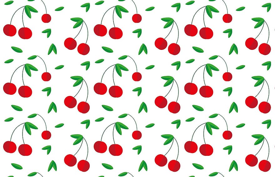 kirsebær, røde kirsebær, bakgrunns, mønster, bakgrunn, tekstur, sømløs, sømløs mønster, design, scrapbooking