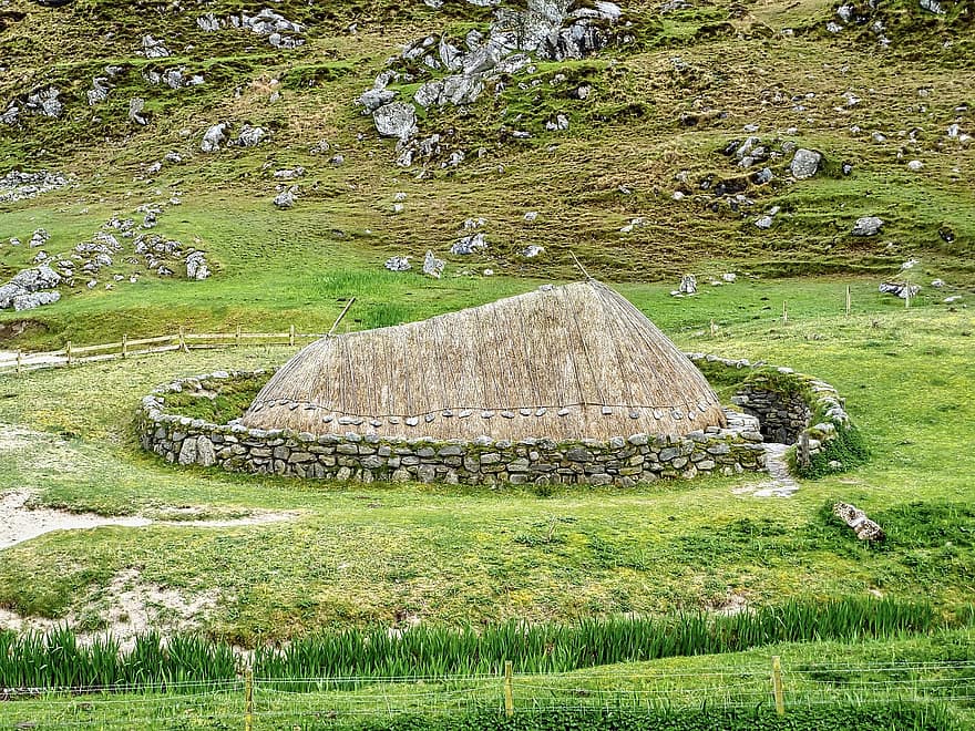 viking, fermă, clădire, păr des, tradiţional, circular, iarbă, Munte, rural, luncă, peisaj