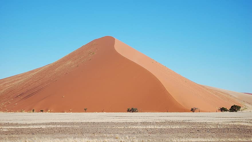 sabbia, duna, deserto, tumulo, collina, caldo, asciutto, natura, paesaggio, namibia, duna di sabbia