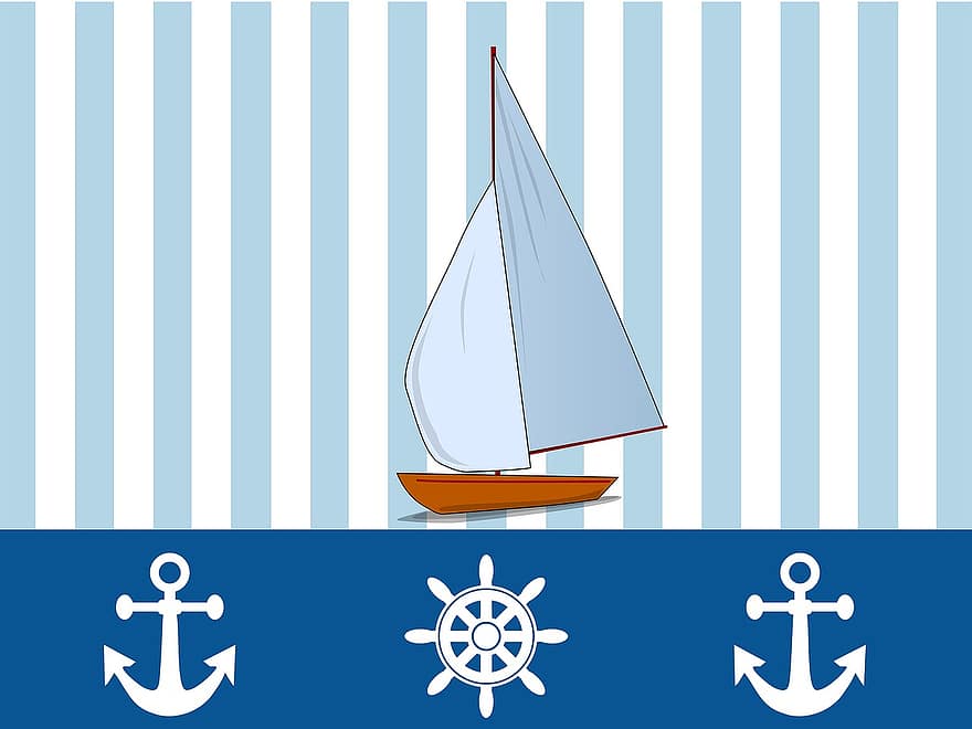 jacht, łódź, nautyczny, statek, podróżować, żaglówka, żeglarstwo, Kotwica, koło, Koło sterowe, Tapeta