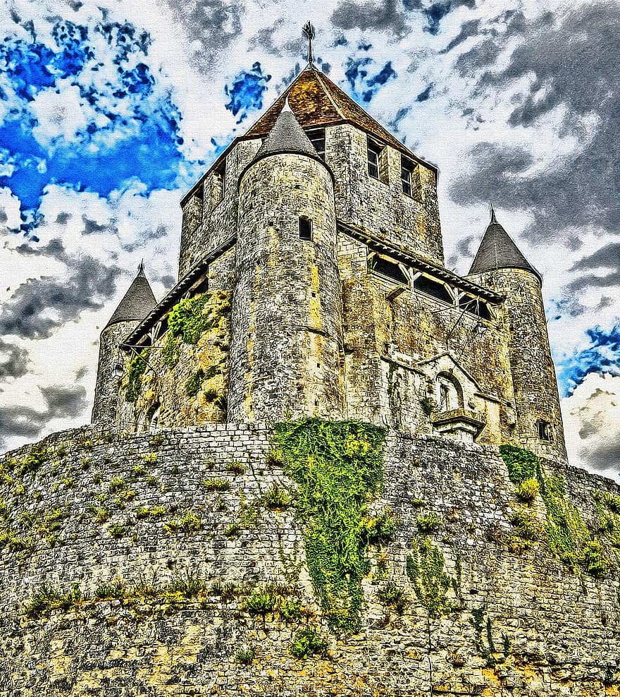 Castelo medieval, castelo, fortaleza, arquitetura, cristandade, velho, lugar famoso, religião, história, medieval, culturas