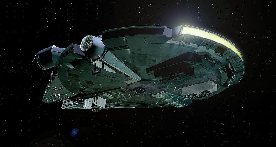 millenium falcon, şahin, Yıldız Savaşları, han solo, uzay gemisi, raumgleiter, 3 boyutlu model, inşaat, sıva, Bildberabeitung, sürücü