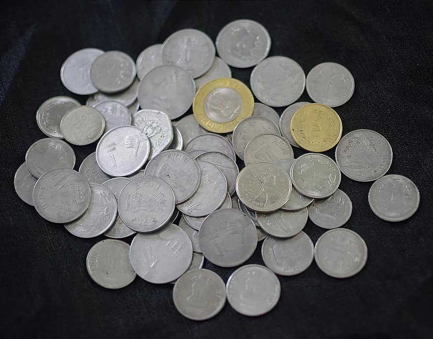 monede, valută, indian, Monede indiene, bani, ascunde, bogatie, metal