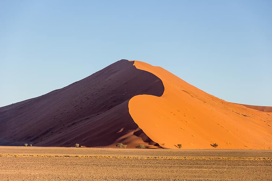صحراء ، الكثبان الرملية ، المناظر الطبيعيه ، رمال ، جاف ، جفاف ، طبيعة ، وجهة السفر ، ناميبيا