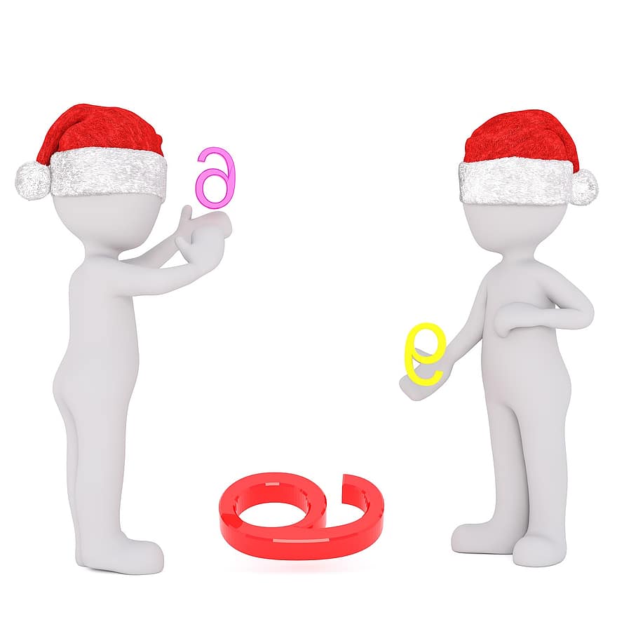 Karácsony, fehér férfi, teljes test, santa kalap, 3D-s modell, Nicholas, Mikulás, 6, 2, emberi, szám