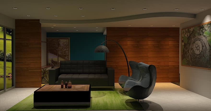 계획, 디자인, 인테리어, 건축물, 홈 적절한 분야, 거실, 의자, 조명, 색깔, 휴식