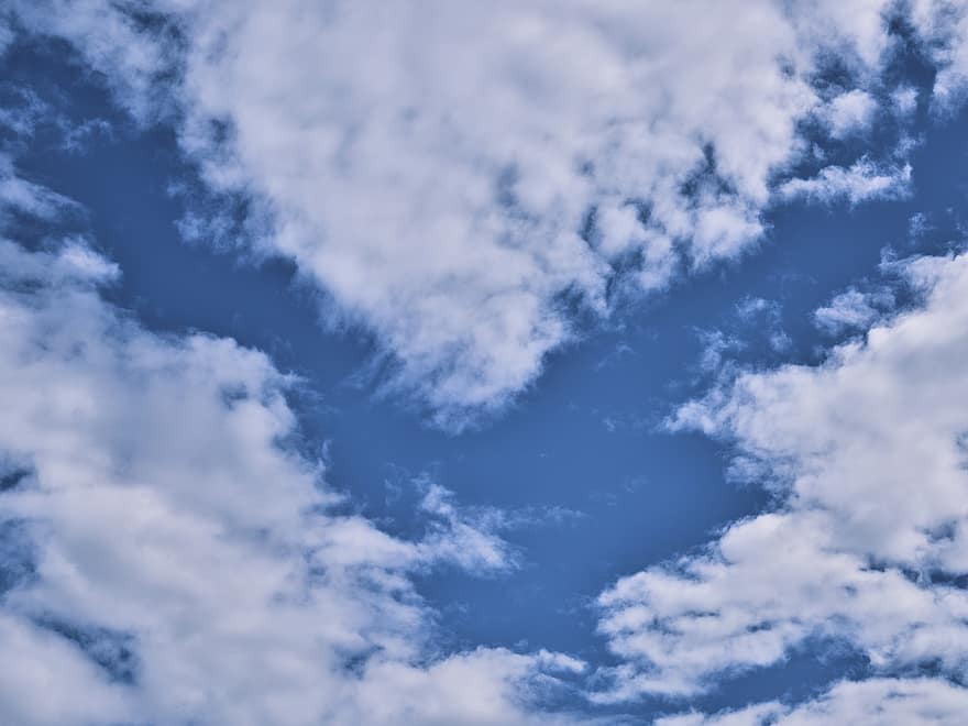 des nuages, ciel, atmosphère, ciel bleu, cloudscape, nuages ​​blancs, nuageux, lumière du jour, bleu, journée, Météo