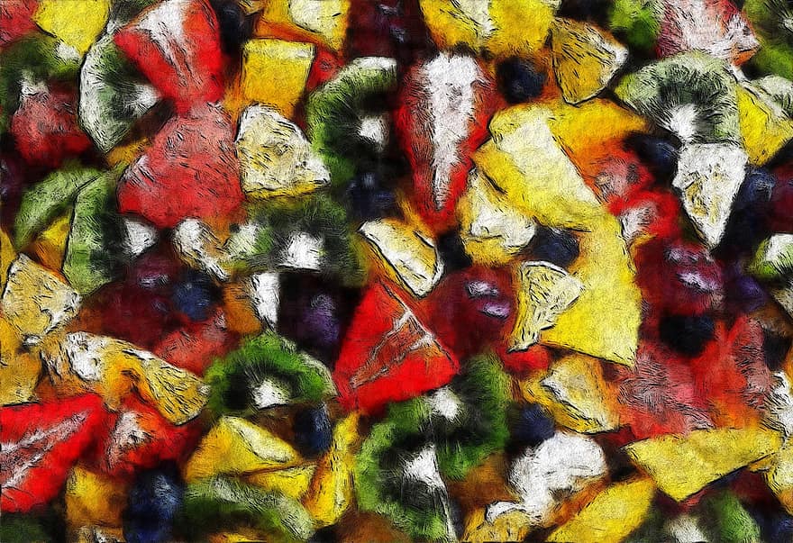 trộn trái cây, trừu tượng, màu sắc, đỏ, màu vàng, màu xanh lá, màu tím, pha trộn, Đầy màu sắc, món ăn, khỏe mạnh