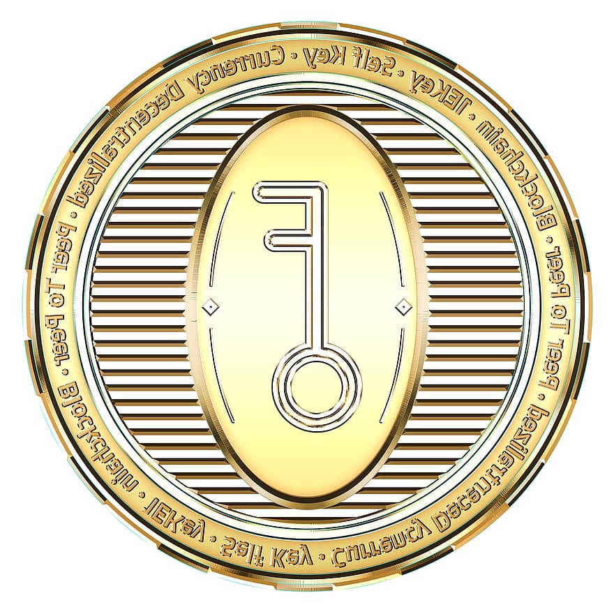 nyckel-, mynt, valuta, Självnyckel, kryptovaluta, blockchain, digital, bitcoin