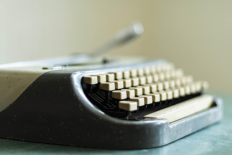 kirjoituskone, vanha, vuosikerta, antiikki-, journalismi, tyyppi, konekirjoitus, kirjoittaa