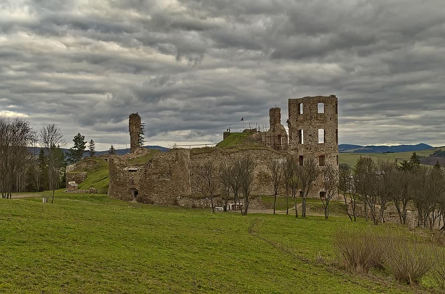 kasteel, ruïneren, oude, historisch, reizen