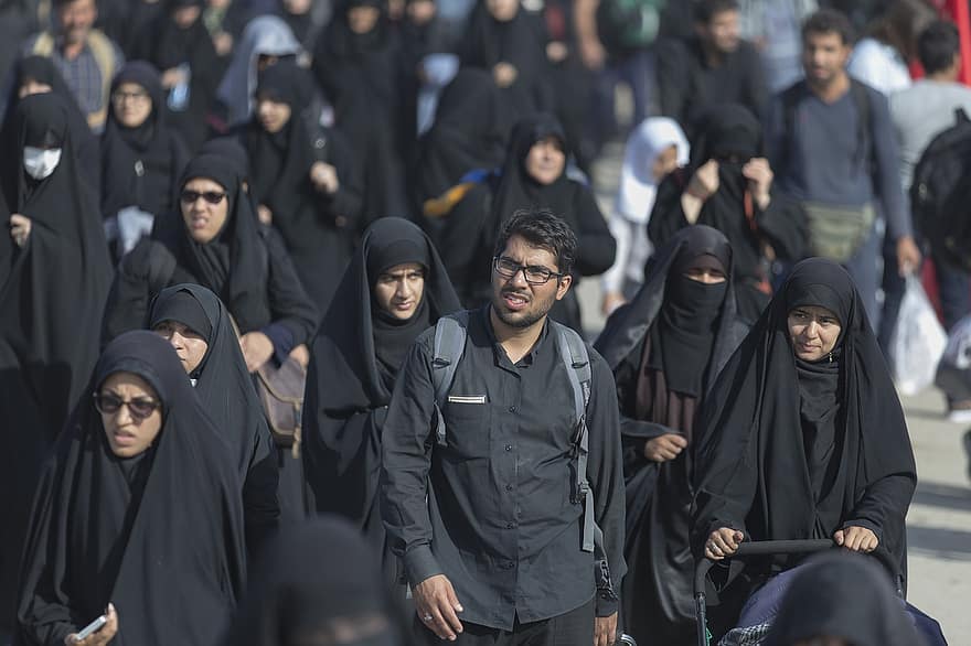đàn bà, khăn trùm đầu, đạo Hồi, shia, Hồi, shiite, iranian, người ba tư, iran, Thành phố Mehran, Arba'een Pilgr