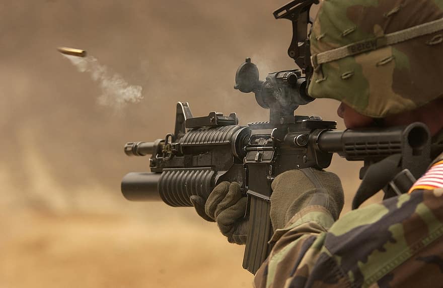 Soldier, Submachine Gun, War, Fight, Rifle, Firearm, Automatic Weapon, Weapon, Shoot, Firing, Cartridge Case