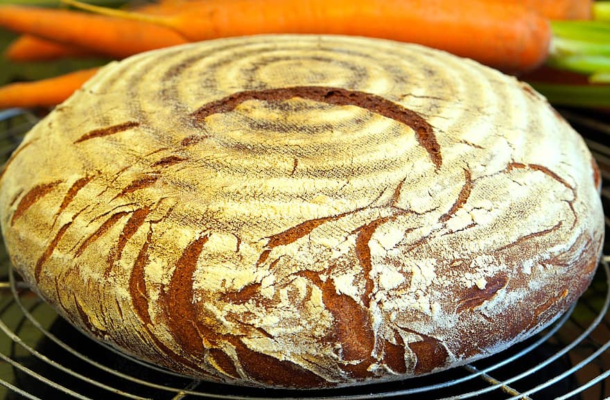 pão, crosta, artesão, pão artesanal, sourdough, recém assado, caseiro, farinha, massa, assar, Comida