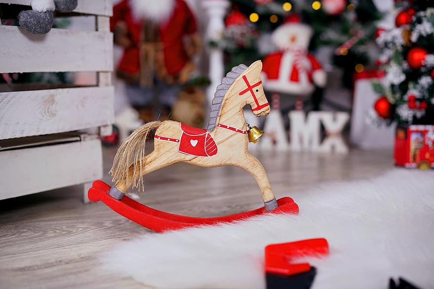 caballo, juguetes, Navidad, ornamentación, vacaciones, regalo, árbol, joyería, decoración, invierno, nieve