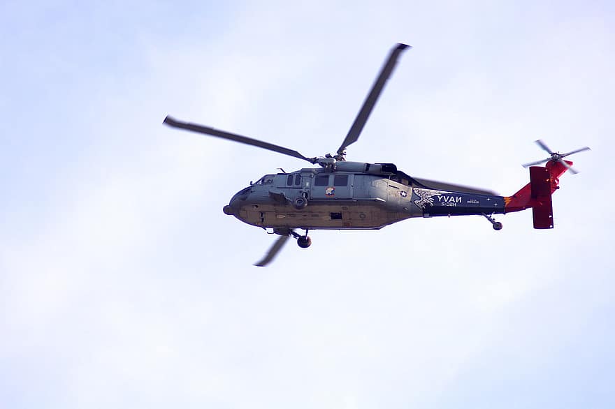 helicóptero, aviação, pás do rotor, marinha, esquadrão, mosca, voar, flutuar, militares, céu, piloto