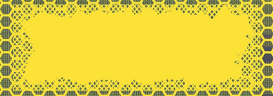 baggrund, ramme, sekskanter, gul, grænse, geometriske, header, skabelon, design, banner, mønster