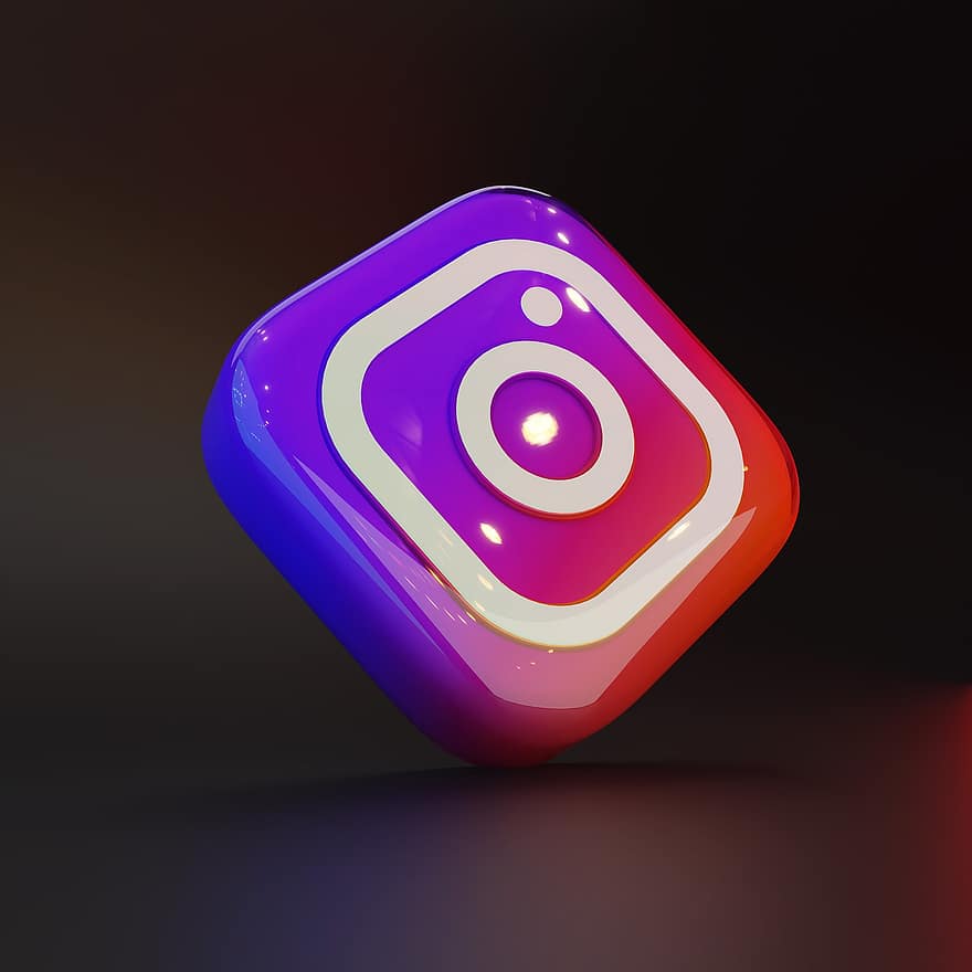 Instagram, logo instagram, icône Instagram, Rendu 3d, arrière-plans, abstrait, La technologie, illustration, équipement, boîte de nuit, brillant
