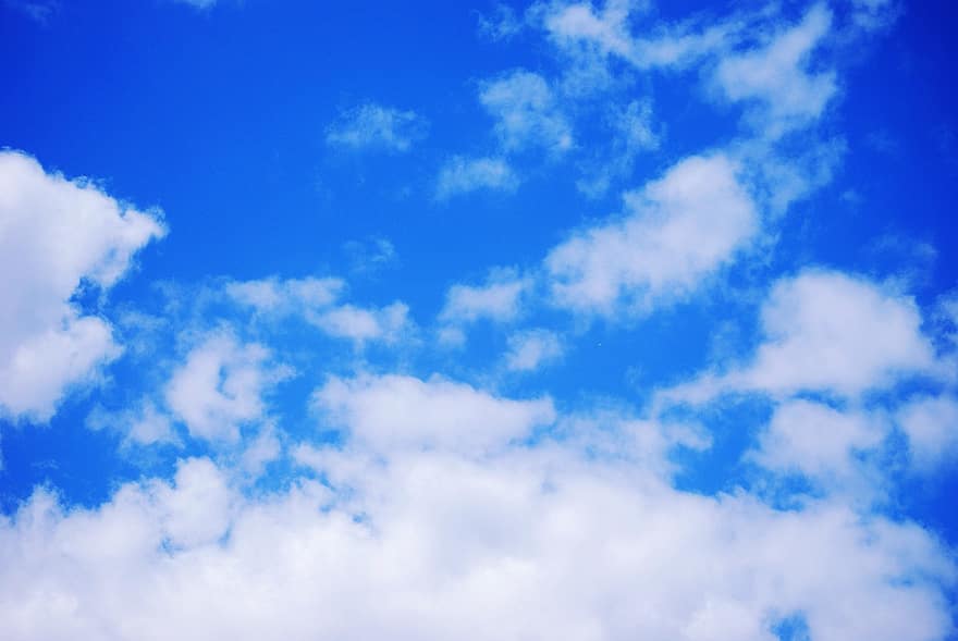 ท้องฟ้า, เมฆ, อากาศดี, แดดจัด, Cloudscape, สีน้ำเงิน, วัน, ภูมิหลัง, สภาพอากาศ, ฤดูร้อน, ช่องว่าง