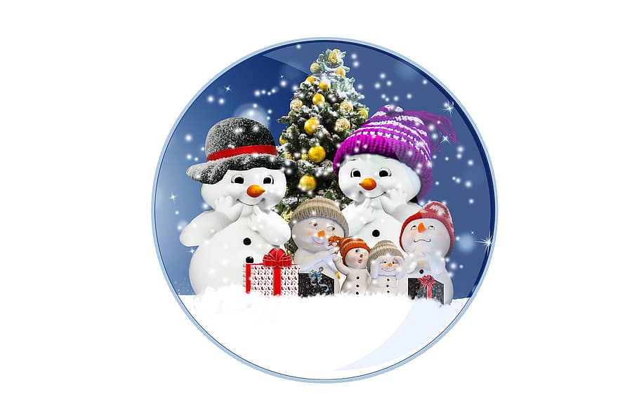 globo di neve, pupazzo di neve, Natale, la neve, inverno, albero di Natale, decorazione natalizia, nevicata, i regali, decorazione, palla di Natale