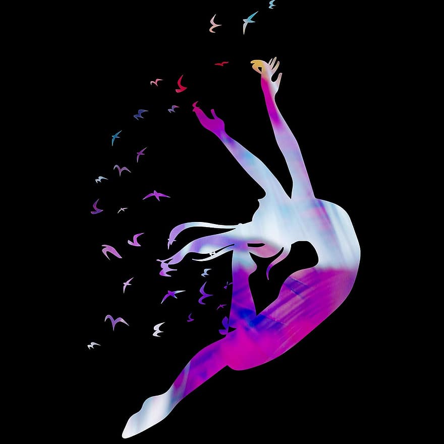 Girl, Dance, Lust For Life, Joy Of Life, Mood, Background, Woman, Abstract, Silhouette, Greeting Card, Background Image