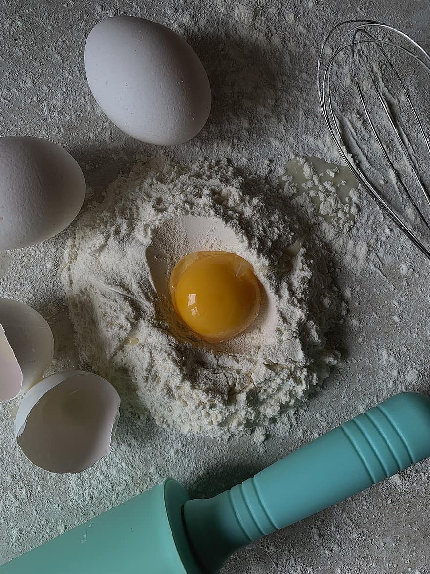 Eggs, Bake, Flour, Ingredients, Kitchen