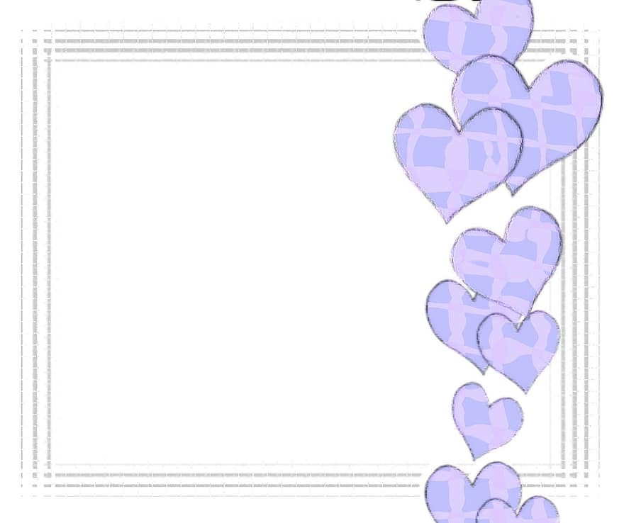 Blau, Herzen, Rahmen, Liebe, Valentinstag, Hintergrund