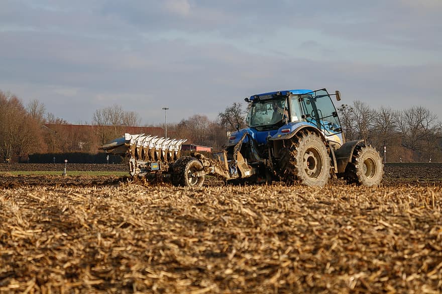 Tractor, Tillage, Field, Soil, Plow, Agriculture, Farming, Plough, Reversible Plough, farm, rural scene