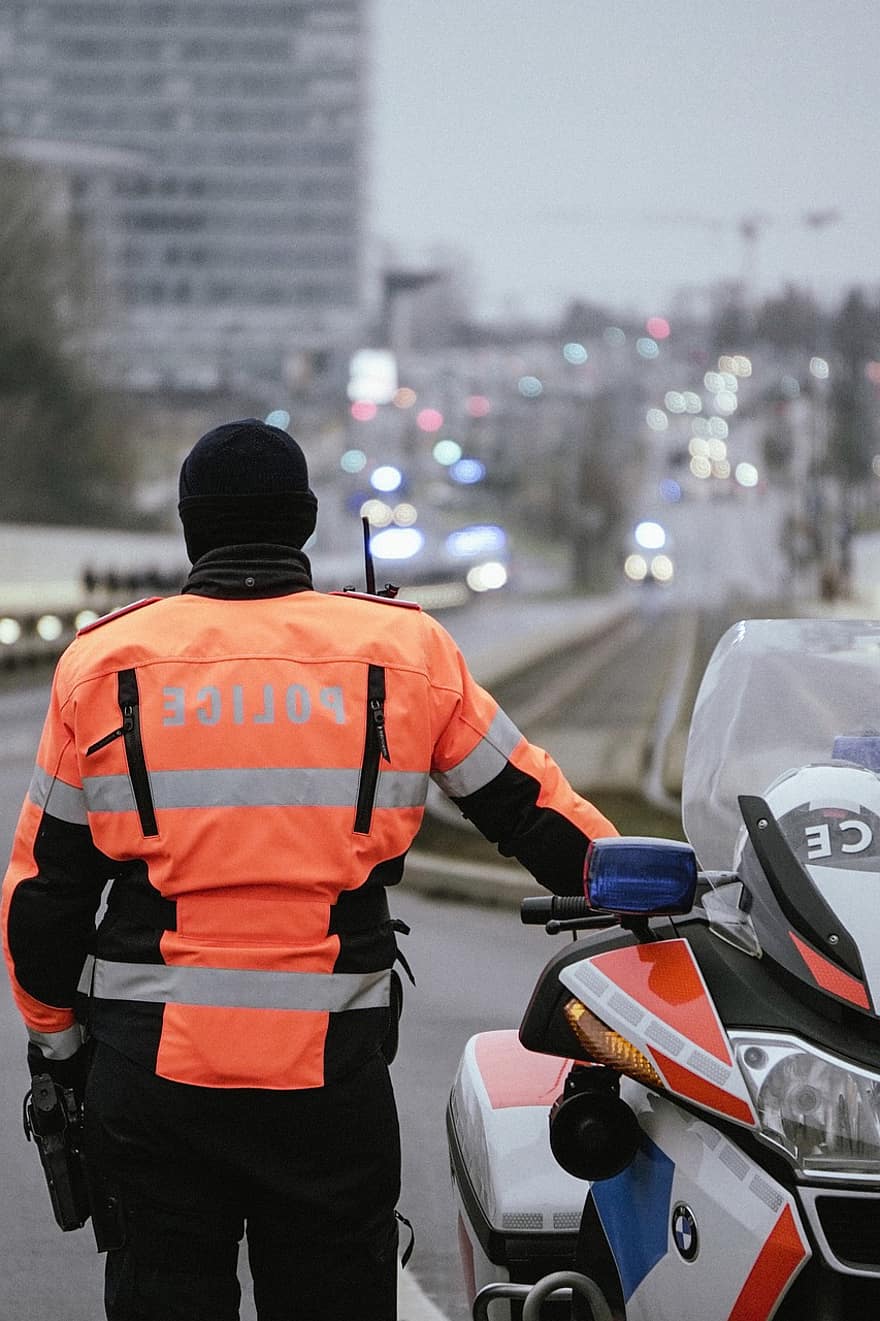 сигурност, Полиция Люксембург, Мотоциклетна полиция, Люксембург, полиция, протест