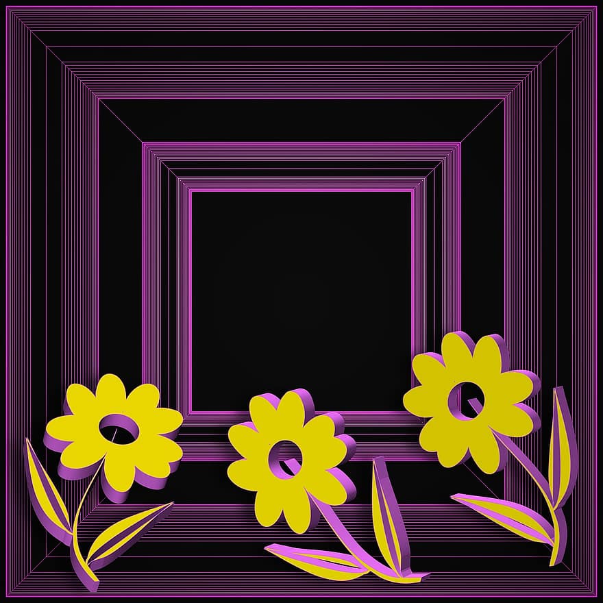 marco de referencia, decoración, las flores, frontera, recortar, decorativo