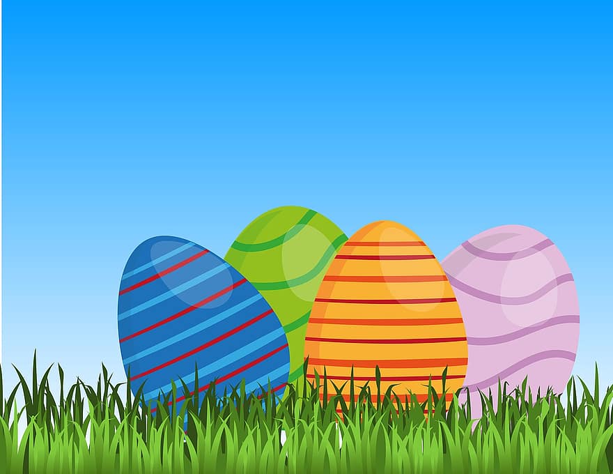 Paști, ou, primăvară, colorat, ou de Paște, culoare