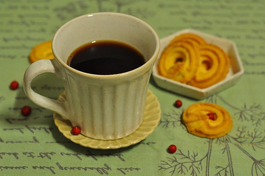 chá, café, copo, caneca, biscoitos, xícara de chá, xícara de café, Caneca de café, cafeína, bebida, bebida quente