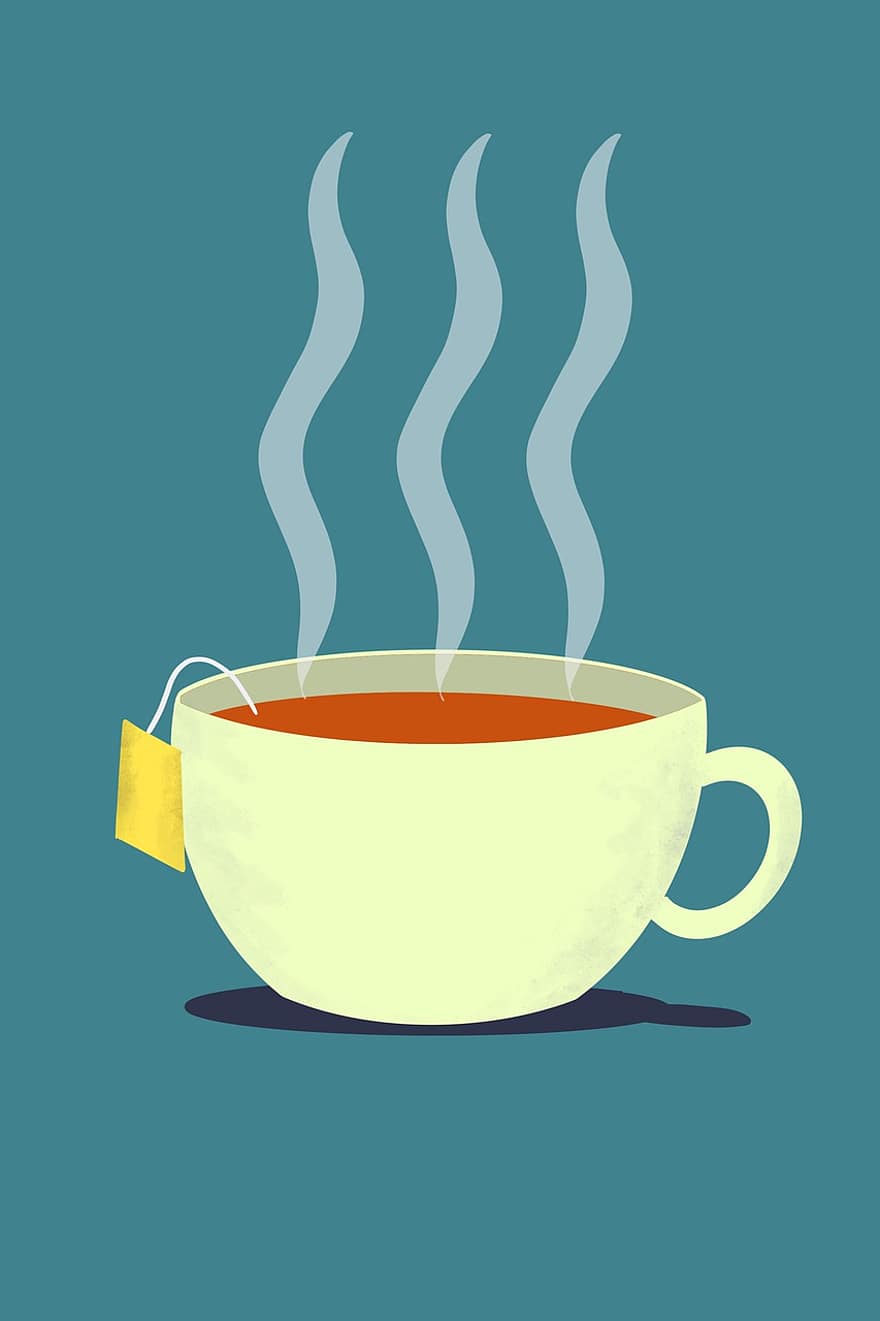 Tasse, Tee, Getränk, heißer Tee, heisses Getränk, Dampf, Becher, Lebensmittel, Entspannen Sie Sich