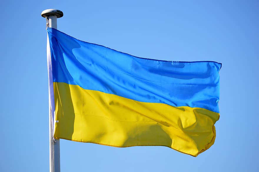 Ukraine Flagge, Ukraine, ukrainische Flagge, Banner, Blau, Patriotismus, Symbol, Gelb, Nahansicht, nationales Wahrzeichen, Kulturen