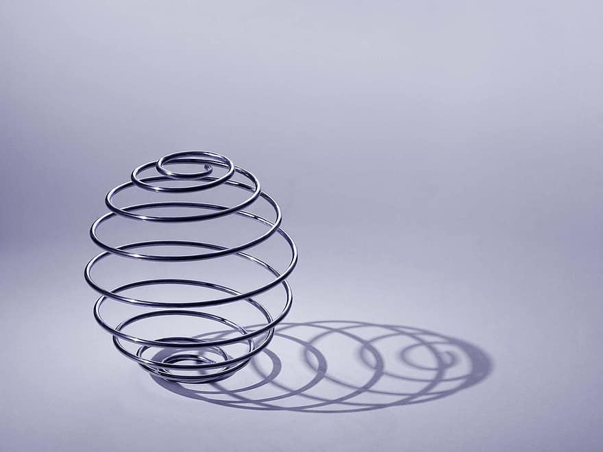 cable, metall, bobina, espiral