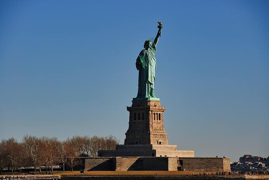 new york, Frihetsgudinnen, frihet øy, monument, Forente statuer
