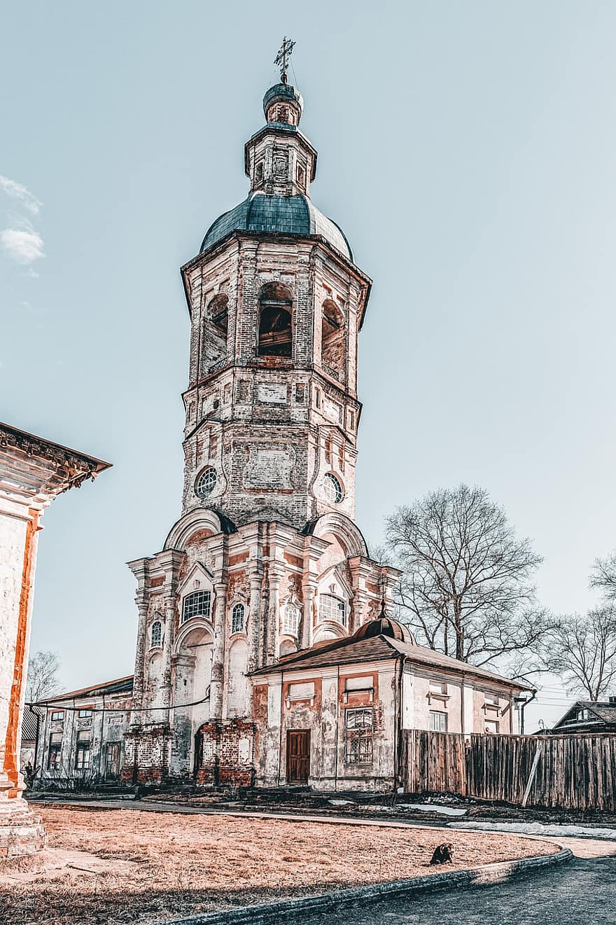 ベルタワー、教会、大聖堂、宗教、オスタシコフ、建築、キリスト教、文化、有名な場所、歴史、古い