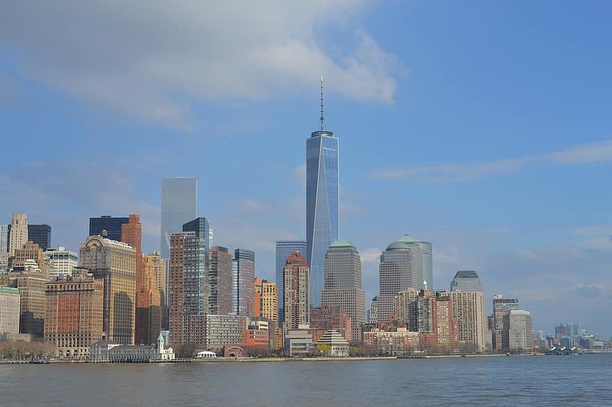 arquitectura, paisaje urbano, edificio, negocio, cielo, alto, ciudad, céntrico, manhattan, Nueva York, rascacielos