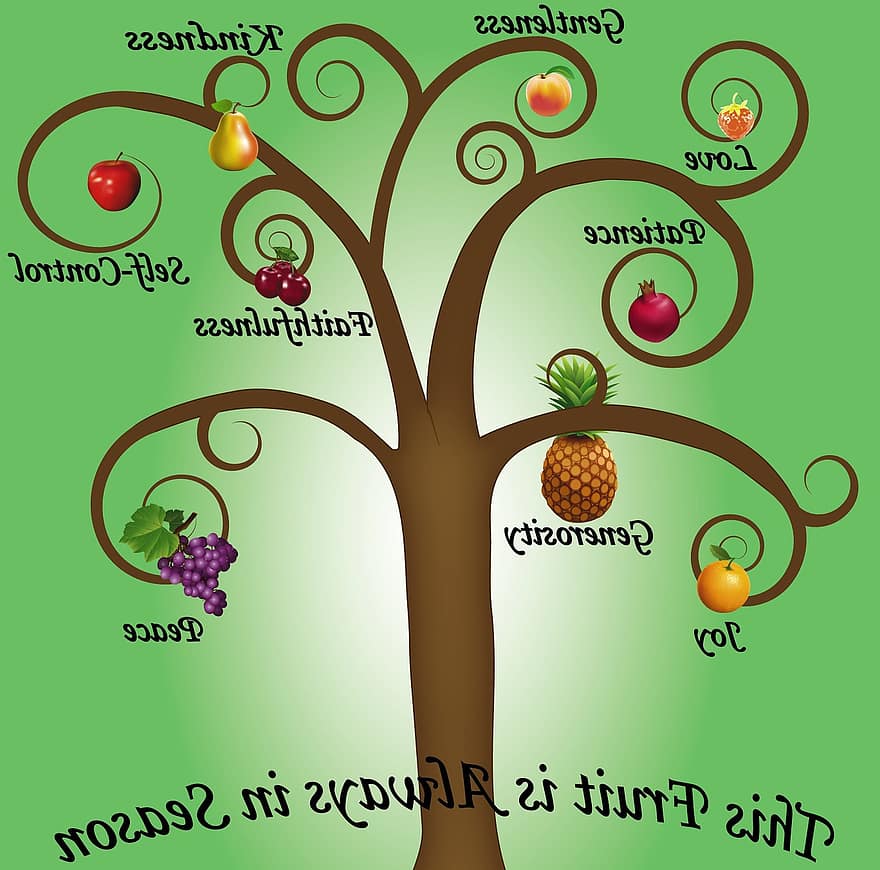 frukt, anda, säsong, Galaterbrevet, Andens frukter, kärlek, tålamod, generositet, vänlighet, mildhet, självkontroll