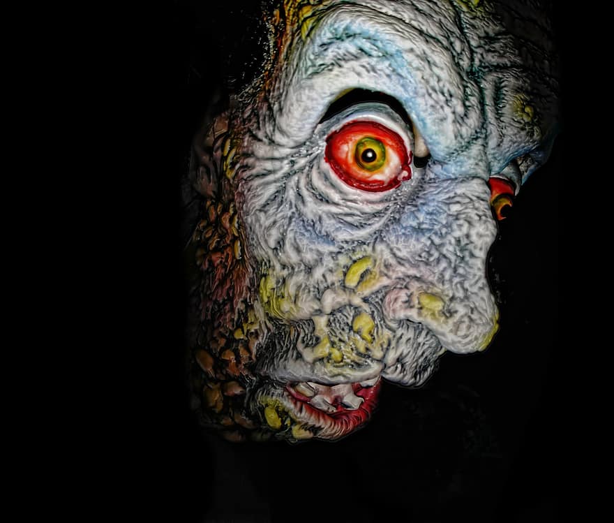 zombi, Víspera de Todos los Santos, de miedo, máscara, cara, vacaciones, horror, horripilante, ojos, muerte, muerto