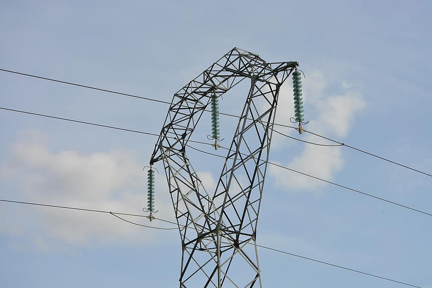 cột điện, Đường dây điện áp cao, vận chuyển năng lượng, năng lượng điện, cáp, điện lực, nhiên liệu và phát điện, đường dây điện, màu xanh da trời, Nguồn cấp, ngành công nghiệp